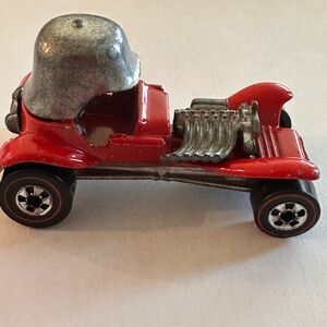 Vintage 1969 Hot Wheels Red Baron Red Line Toy Car with Silver Accents